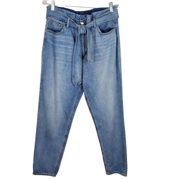 JOES JEANS Brinkley High Rise Paperbag Jeans Self Tie Waist Loose Fit Light Wash - Picture 2 of 14